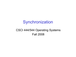 Synchronization - William & Mary Computer Science