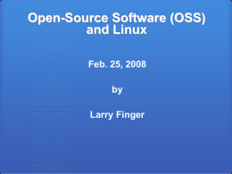 Open-Source Software (OSS) and Linux