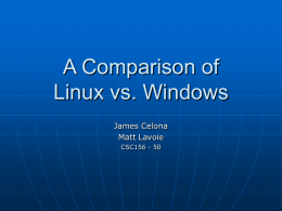 A Comparison of Linux vs. Windows