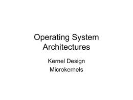 Operating System Architectures - UAH