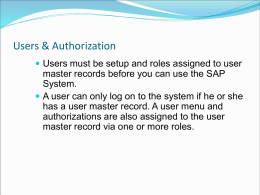 Users & Authorization