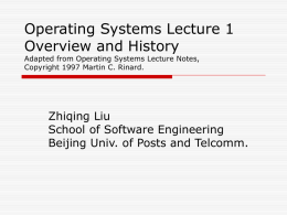 Lecture 1 Overview and History