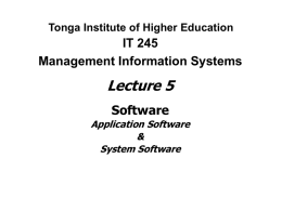 Software - Tonga Institute of Higher Education