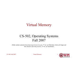 Virtual Memory - Computer Science