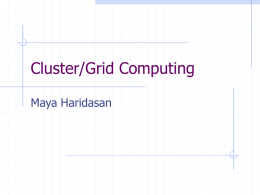 Cluster/Grid Computing - Department of Computer Science