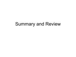 Summary and Review