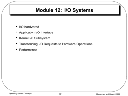 Kernel I/O Subsystem