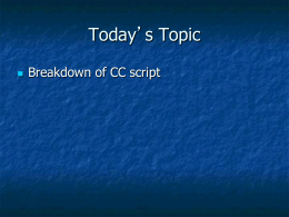 Breaking Down CC command