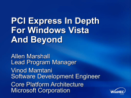 PCI Express In Depth for Windows Vista and Beyond