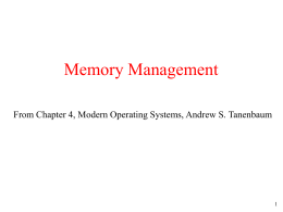 Memory Management - dforeman.cs.bingh