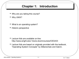 Operating Systems I: Chapter 1