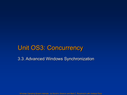 Unit OS3: Advanced Windows Synchronization