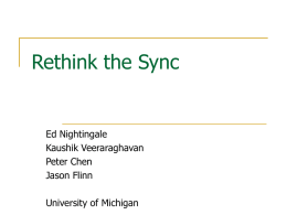 Rethink the Sync - University of Michigan