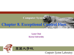 8. Exceptional Control Flow