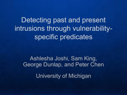 Detecting past and present intrusions through