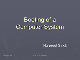 Booting of a Computer System