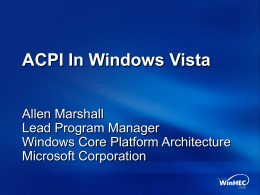 ACPI In Windows Vista