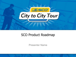 SCO City to City Roadmap Presentation