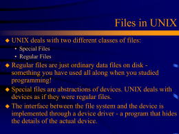 Files in UNIX