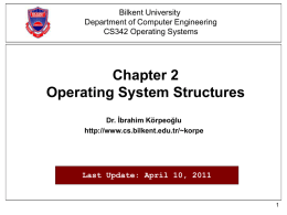 Overview - Operating System Structures