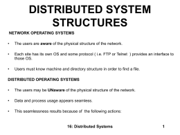 DISTRIBUTED SYSTEM STRUCTURES