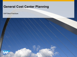 General Cost Center Planning