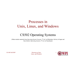 Processes in Unix, Linux, and Windows
