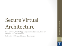 Secure Virtual Architecture