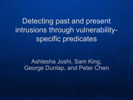 Detecting past and present intrusions through vulnerability