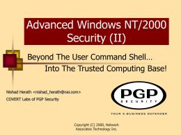 Advanced Windows 2000 Security (II)