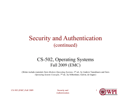 Security and Authentication-