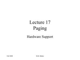 Lecture 17 Paging