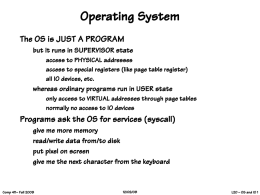 Operating System & Input/Output (Dec 2)