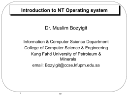 NT Operating system - METU Computer Engineering