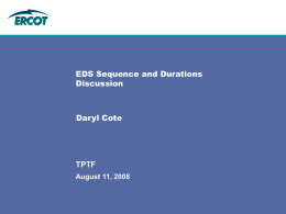 Presentation - EDS Sequence and DurationsDiscussion