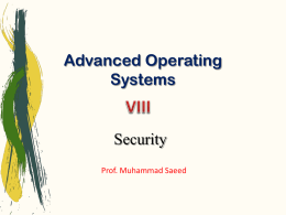 AOSSecurity - Prof. M. Saeed