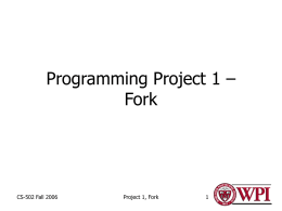 Project 1, Fork