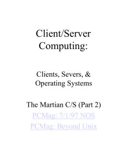 Client/Server Computing:
