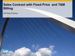 Sales Contract with Fixed Price and T&M Billing