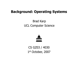 OS Concepts - UCL Computer Science
