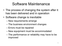 Introduction to System Maintenance