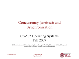 Concurrency and Synchronization