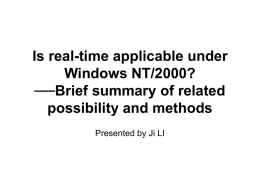 Is real-time applicable under Windows NT/2000? Brief