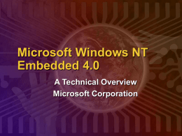 Windows NT Embedded Architecture