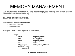 MEMORY MANAGEMENT
