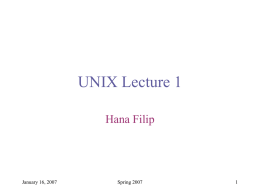 Unix Lecture 1