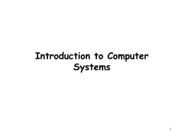 LEC1 - Introduction to Computer System