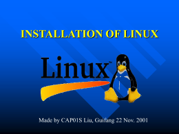 INSTALLATION OF LINUX