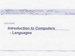 Languages - Department of Computer and Information Science