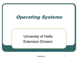Operating Systems - Bina – Advanced Software Services